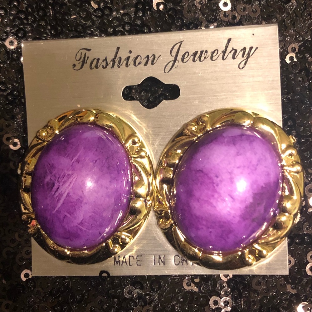 Purple Studded Earrings